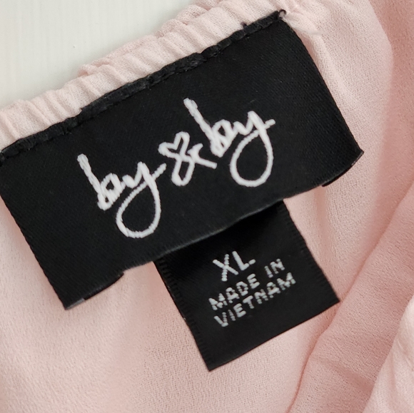 NWT Women's Light Pink Off-The-Shoulder Blouse - Picture 3 of 7